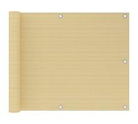 Protezione per balcone, protezione da sguardi indiscreti, per balcone, protezione da vento e acqua, con occhielli in alluminio, 100% privacy, beige, 75 x 300 cm HDPE