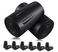 Protezione per Bastoni da Passeggio 16 Pezzi in Tpr Neri | Gommini Antiscivolo, Riduzione degli Urti, Stabilità Migliorata, per Marciapiedi e Strade, Confezione 16