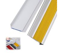 Protezione per bordi di scale, Paragradino in alluminio for gradini di scale interne ed esterne, multicolore, 100-170 cm(Yellow,150cm/59in/4.92ft)