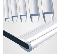 Protezione per Bordi in Vetro Trasparente, Morbide Striscia di Tenuta per Bordo, Striscia Protettiva per Bordi del in PVC per Porte Finestre(6-7mm)