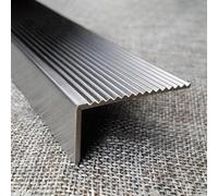Protezione per Bordi Scale Esterne in Acciaio Inox, Strisce Antiscivolo per Gradini, Protezione per Bordi Gradini, Striscia di Transizione di Sicurezza per Bordi Scale, L-100cm(40"), W-2.5cm(1")