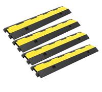 Protezione per cavi a 2 canali, gomma + PVC, copertura per fili, dossi rallentatori per parcheggi e vialetti, traffico Dosso Artificiale per Garage(4PCS)