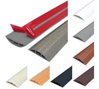 Protezione per cavi a pavimento, flessibile in PVC, copertura autoadesiva, canalina passacavi, previene inciampi, 3 m, venature del legno