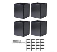 Protezione per colonne regolabile per cassette postali e pali di recinzione, con rivestimento antiruggine e design sovrapposto in quattro pezzi per un'installazione sicura all'aperto (2 set)