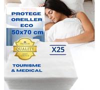 Protezione per cuscino igienico 50 x 70 cm | Set di 25 federe usa e getta | protezione anti compiacimenti - acari - allergia - capelli - microbi e batteri | Igiene biancheria da letto medica e turismo
