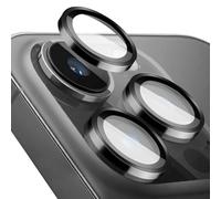 Protezione per fotocamera per iPhone 16 Pro/16 Pro Max, robusta protezione individuale HD, antigraffio, trasparente, sottile, in vetro temperato, per iPhone 16 Pro/16 Pro Max (nero)