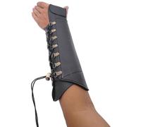 Protezione per Il Braccio da tiro con L'Arco in Pelle PU, Protezione per la Mano, Arco ricurvo, Caccia, tiro con L'Arco,Nero,Right Hand