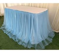 Protezione per Il Piano del Tavolo Gonna da Tavolo Fai da Te for Matrimonio, Compleanno, Battesimo, Banchetto, Torta, Decorazione Perfetta for Feste in Filato soffice(10)
