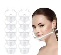 Protezione per il viso, trasparente, anti-appannamento, spray per saliva, cuoco e bocca, protezione per alimenti, protezione per il viso, in plastica, per hotel, cucina, ristorante (10 pezzi)