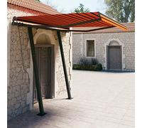 Protezione per la privacy, per il balcone, per la porta di casa, per la casa, il balcone, il gazebo, automatico, con palo, 3,5 x 2,5 m, colore arancione, marrone, adatto per porta di casa, balcone