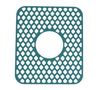 Protezione per lavello Tappetino in silicone antiscivolo resistente al calore per la parte inferiore del lavello con scarico centrale Lavello in porcellana in acciaio inossidabile (Verde)