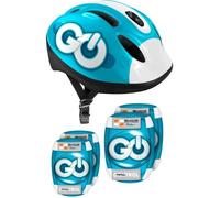 Stamp Helm + Ellbogen und Knieschützer Mixt, Combo (Casco + gomitiere e Ginocchia) Ragazzi Unisex, Blu, SKIDS Control Pink
