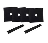 Protezione per Piano Cottura a Gas Nero Ptfe 4 Pezzi | Riutilizzabile, Protegge Dalla Fiamma Nuda, Dimensione Regolabile, 2 Pezzi Inclusi