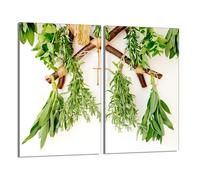 Protezione per piano cottura in vetro 2x30x52 Erbe aromatiche