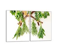 Protezione per piano cottura in vetro 2x40x52 Erbe aromatiche