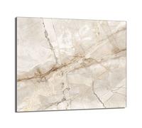 DarHaus Copri piano cottura induzione 60x52 cm copertura per piano cottura in vetroceramica 1 pezzi universale per piastre di cottura paraspruzzi tagliere in vetro temprato, Marmo beige