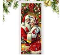 Protezione per porte natalizie, protezione per porte di Natale per porta d'ingresso, protezione per porte per feste di Natale | Decorazioni natalizie per porte di Natale per la famiglia, amichevole