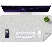 Protezione per Scrivania in pelle Invecchiata, Tappetino Impermeabile per Computer, Tappetino per Laptop, Tappetino per Ufficio Facile da Pulire, Tappetino per Scrivania Grande (Grigio Chiaro,90x43cm)