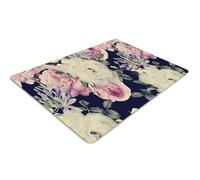 Protezione per Sedie a Rotelle 120x90 cm per Ufficio a Casa PVC Vinile Impermeabile Rettangolare Facile da Pulire Resistente ai Danni Protezione di Pavimenti Antiscivolo - Vecchie rose bianche.