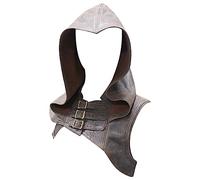 Protezione per spalle medievale vintage con bottoni e cappello in pelle tinta unita per spettacoli teatrali costume di Halloween costume vintage gotico costume da pirata costume costumi di Halloween