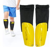 Protezione per stinchi da calcio, doppio strato di equipaggiamento protettivo, leggero e traspirante attrezzatura da calcio per bambini e adolescenti adulti giochi principianti