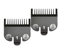 Protezione per tagliacapelli da 3 mm adatta per set di protezioni per tagliacapelli Wahl, confezione da 2 compatibili con Wahl 1 guardia, attacco pettine guida #1-1/8 "(3 mm), protezioni per trimmer