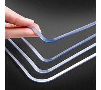 Protezione per tavolo in PVC trasparente, 2,3 mm, lavabile, resistente al calore, inodore, adatta per tavoli da 90 x 220 cm, resistente, per la casa e la protezione degli eventi