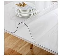 Protezione per tavolo trasparente in PVC, lavabile, impermeabile, per casa e cucina, 80 x 130 cm, trasparente, 2 mm