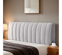Protezione per testiera imbottita in velluto completamente chiusa con tasca portaoggetti, copertura decorativa lavabile per camera da letto, hotel e camera degli ospiti