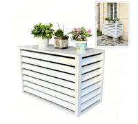 Protezione per unità esterna climatizzatore con copertura, struttura in alluminio verniciato elettrostaticamente, antiruggine antipioggia, ventilazione libera per unità 1.5 HP（Bianco 100×50×70cm）