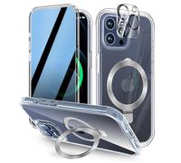 [Protezione schermo integrata anti peep e cavalletto magnetico invisibile] Custodia privacy per iPhone 12 Pro Max [con protezione per obiettivo fotocamera] [compatibile con MagSafe] Custodia integrale