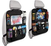 Protezione Sedile Auto Bambini - RIGHTWELL 2 Pezzi Organizer Sedile Auto Impermeabile Supporto con 10" Porta iPad Auto - Organizer Auto Accessori da Viaggio per Bambini
