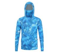 Protezione solare da uomo, con cappuccio, a maniche lunghe, ad asciugatura rapida, funzionale, con maschera per il viso, mimetica, per l'escursionismo, per la corsa, la pesca, traspirante, leggera