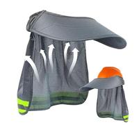 Protezione solare per casco protettivo, protezione per il collo da 19,69 pollici, con tesa completa, in rete riflettente, protezione parasole per cuscinetti, giardinaggio, lavoro, uomini, attività