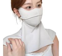 Protezione solare per il viso, maschera per il viso, antipolvere, ventilata, riutilizzabile, per guida, caccia, campeggio, escursionismo, pesca, giardinaggio, viaggi, Grigio chiaro, Refer to