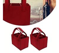 Protezione superiore per le tue bottiglie porta birra in feltro rosso 2 pezzi pe
