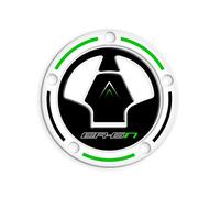PROTEZIONE TAPPO BENZINA IN RESINA 3D COMPATIBILE CON KAWASAKI ER-6N 2015 - 2017 GP-530 (White Green)