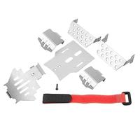 Protezione Telaio Acciaio Inox per RC 1/10 Piastra Skid Armor Completa | Parapancia Differenziale Assale Kit Protezione Sottoscocca Ricambi Tuning Auto Radiocomandata(6-in-1)