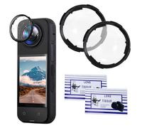 Protezione Trasparente per Lenti in Vetro Temperato Compatibile Con Insta360 X4,2 Pezzi Protezioni per Lenti Rimovibili Compatibile Con Ista 360 X4,Portare 2 Salviette per Lenti