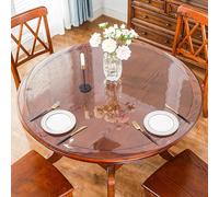 Protezione trasparente per tavolo rotondo - Copertura impermeabile in vinile per tavoli da pranzo e tavolini da caffè, ideale per superfici da 140 cm, facile da pulire, perfetta per la casa e la