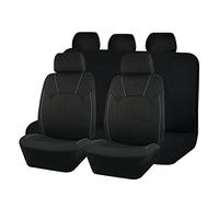 Protezione Tutte Stagioni Coprisedile Per Auto In Poliestere Nero Set Completo Decorazione Per Interni Unisex Misura Universale Per SUV Van Seat Protector(5 Seat Gray Line)