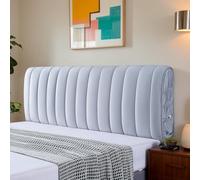 Protezione universale antipolvere per testiera con tasca laterale, design a righe verticali per una vestibilità comoda in camera da letto, camera degli ospiti o camera d'albergo