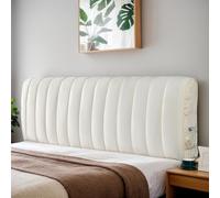 Protezione universale antipolvere per testiera con tasca laterale, design a righe verticali per una vestibilità comoda in camera da letto, camera degli ospiti o camera d'albergo