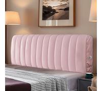 Protezione universale antipolvere per testiera con tasca laterale, design a righe verticali per una vestibilità comoda in camera da letto, camera degli ospiti o camera d'albergo