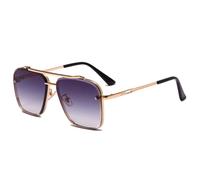Protezione UV 2024 Mode Coole M?nner Fahrbrille Occhiali Gradient Braun Sonnenbrille Vintage Sonnenbrille, Doppelt Grau, Taglia unica