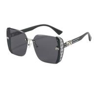 Protezione UV 2024 neue quadratische Sonnenbrille Damenmode trendige Outdoor-Sonnenbrillen UV400 Party Sonnenbrille, nero, Taglia unica