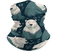 Protezione UV Bandana,White Bear Pattern,Protezione del Viso Sportiva Sciarpa a Tubo per Outdoor Yoga Escursionismo 26X30cm