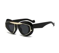 Protezione UV Cat Eye Per Le Donne Moda Occhiali Da Sole Oversize Retro Unico Lens Shades Uv400 Uomini Punk Jelly Tea Occhiali Da Sole, Nero grigio, Taglia unica