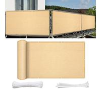 Protezione UV gialla per balcone, 110 x 250 cm, rete per esterni, patio, giardino, sole, con lacci, facile installazione per un ottimale