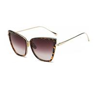 Protezione UV Metallo Retro Occhiali Da Sole Oversize Per Le Donne Cat Eye Occhiali Da Sole Femminile Nero Gradiente Vintage Signore, Douhuabrown, Taglia unica